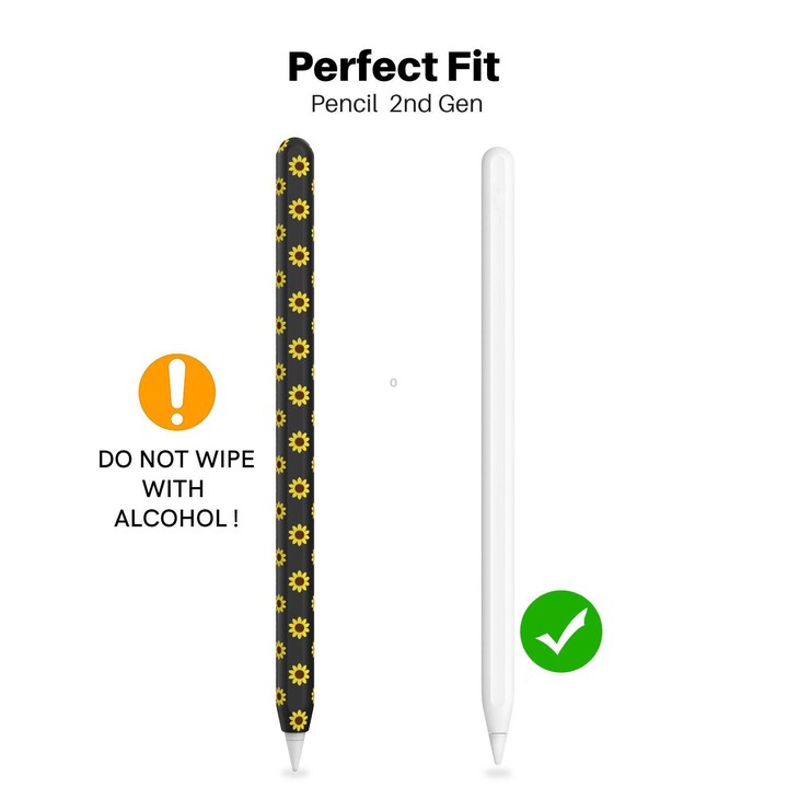 For Apple Pencil Pro / 2 AhaStyle PT65-SF Lightweight Silicone Protective Case(Black)