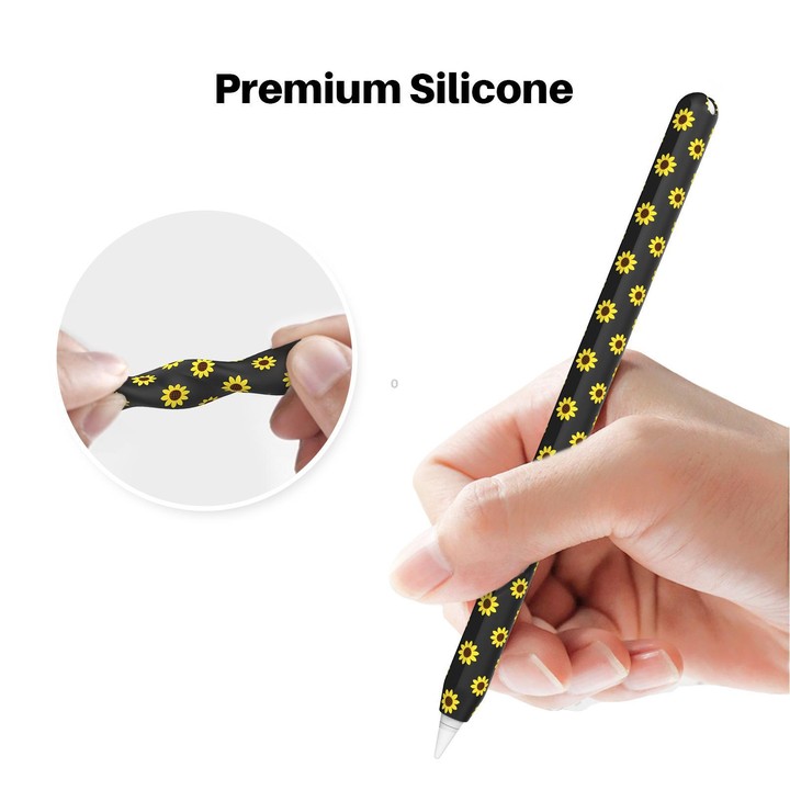 For Apple Pencil Pro / 2 AhaStyle PT65-SF Lightweight Silicone Protective Case(Black)