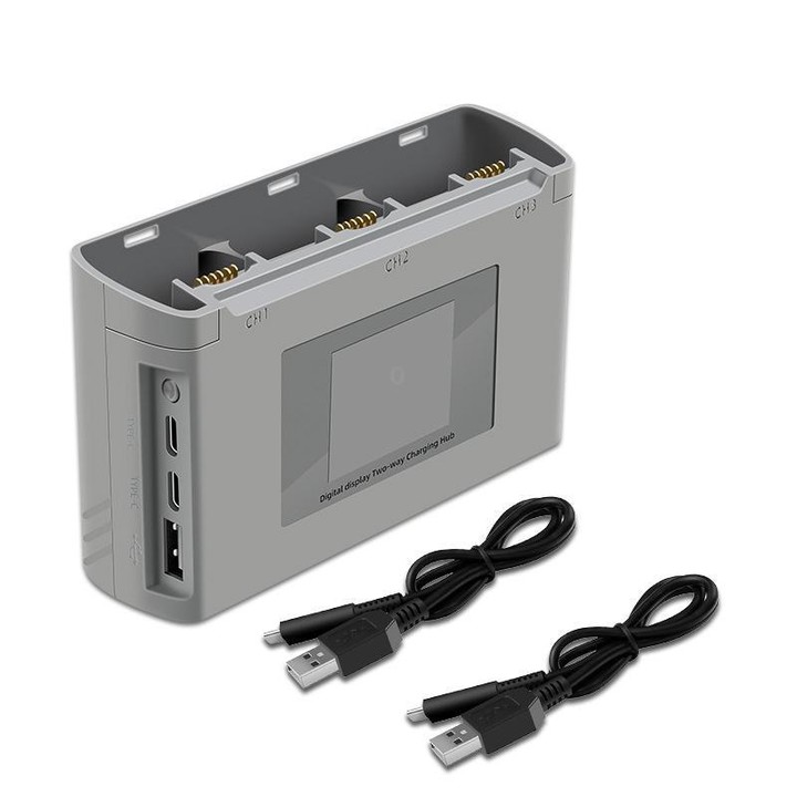 For DJI Mini 2 SE/Mini 2/Mini 4K YX 3-way Battery Charging Hub With Color Screen(Gray)