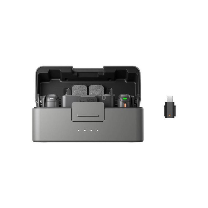 Original 2 TX + 1 RX + Charging Case + 8 Pin Phone Adapter For DJI Mic 3