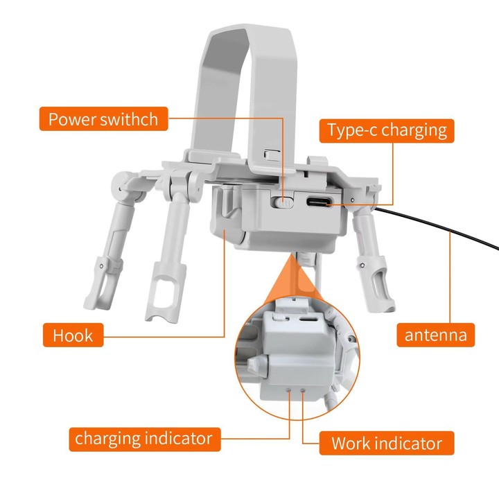 For DJI Mini 3 Pro / Mini 3 Drone YX Airdrop System Rechargeable Thrower Load 200g(Light Gray)