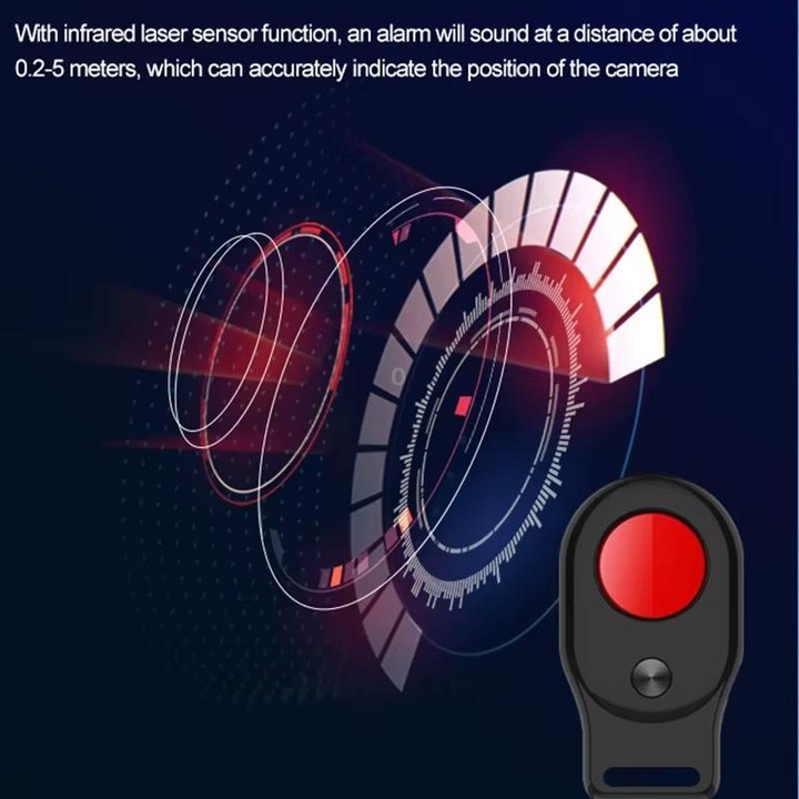 Hotel Anti-Sneak Camera Surveillance Camera Detector Infrared Detection+Laser Detection+Vibration Alarm(Black)