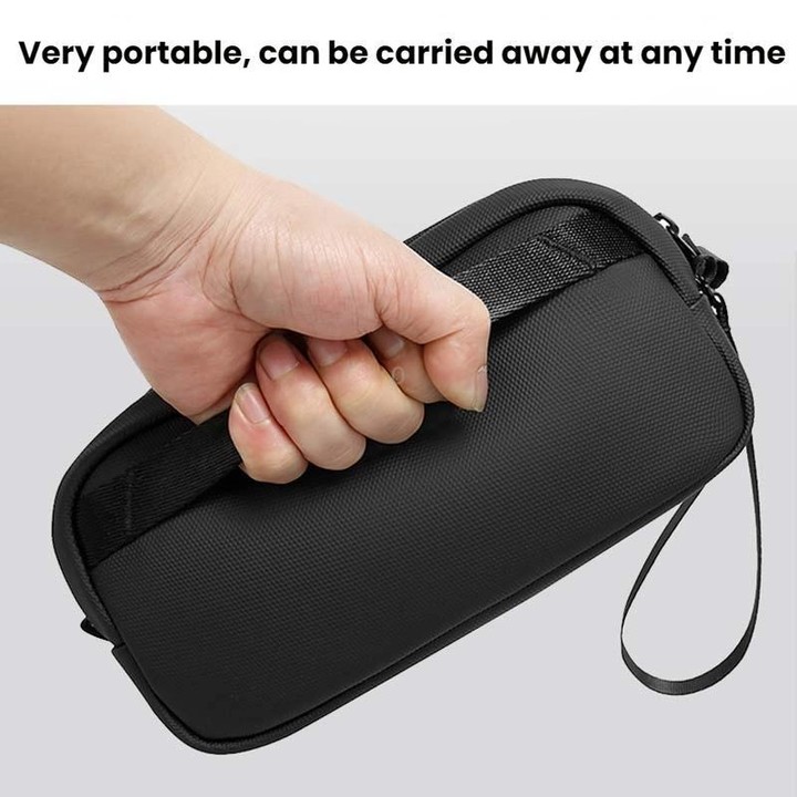 BANGE 3066 Small Data Cable Storage Bag Charger Electronic Accessories Handbag(Gray)