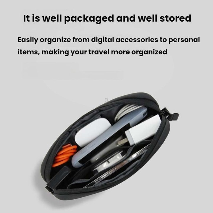 BANGE 3066 Small Data Cable Storage Bag Charger Electronic Accessories Handbag(Gray)