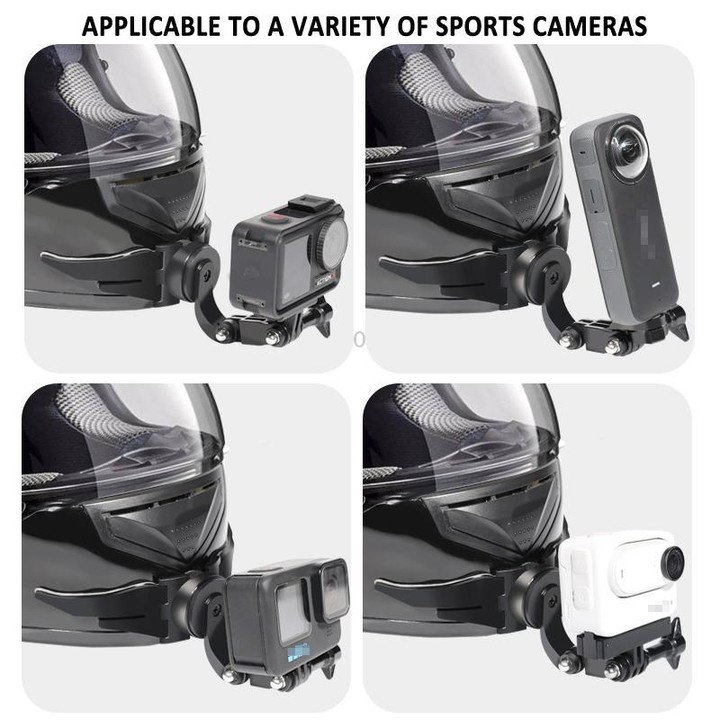 360-degree Rotatable Helmet Chin Mount for GoPro HERO/Insta360/DJI Osmo Action POV Camera Mount