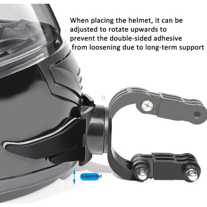 360-degree Rotatable Helmet Chin Mount for GoPro HERO/Insta360/DJI Osmo Action POV Camera Mount