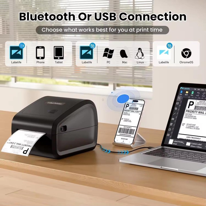 Phomemo D550-BT Thermal Shipping Label Printer Bluetooth/USB Wireless Barcode Printer