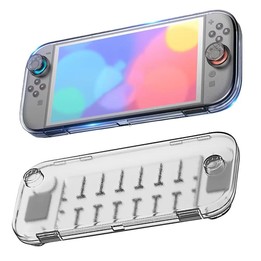 For Nintendo Switch 2 Console Crystal Storage Case Organizer Anti-Scratch Travel Box With 14 Game Card Slots(Clear White)