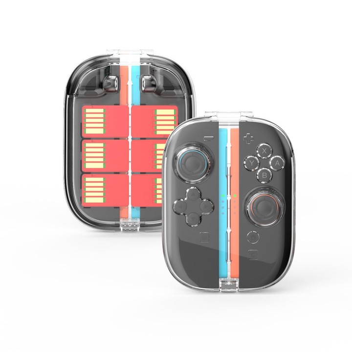 For Nintendo Switch 2 Joy-Con Controllers Crystal Clear Hard Case with 6 Game Card Storage Slots