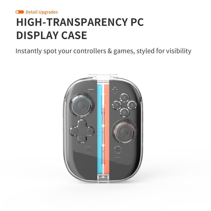 For Nintendo Switch 2 Joy-Con Controllers Crystal Clear Hard Case with 6 Game Card Storage Slots