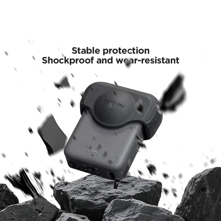 For DJI Osmo 360 Action Camera CYNOVA Silicone Lens Cap Shockproof Anti-Scratch Protective Case(Black)