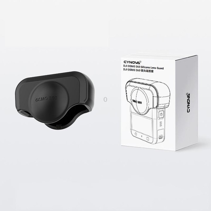 For DJI Osmo 360 Action Camera CYNOVA Silicone Lens Cap Shockproof Anti-Scratch Protective Case(Black)