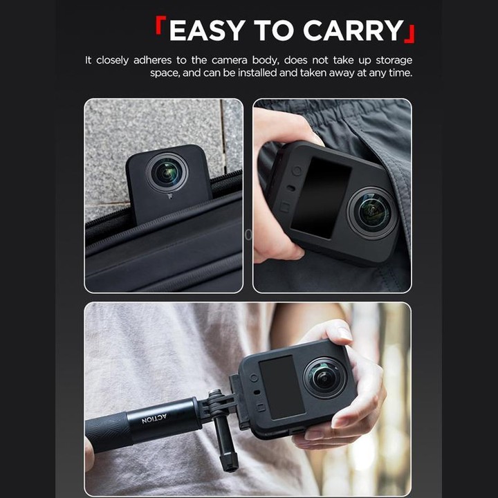 For DJI Osmo 360 CYNOVA Silicone Case Anti-Scratch Shockproof Full Body Protective Cover(Black)