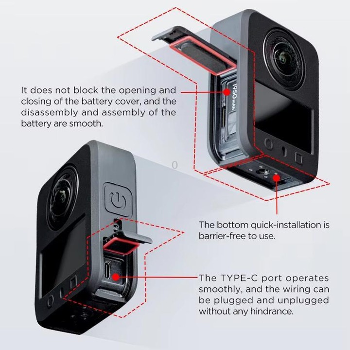For DJI Osmo 360 CYNOVA Silicone Case Anti-Scratch Shockproof Full Body Protective Cover(Black)