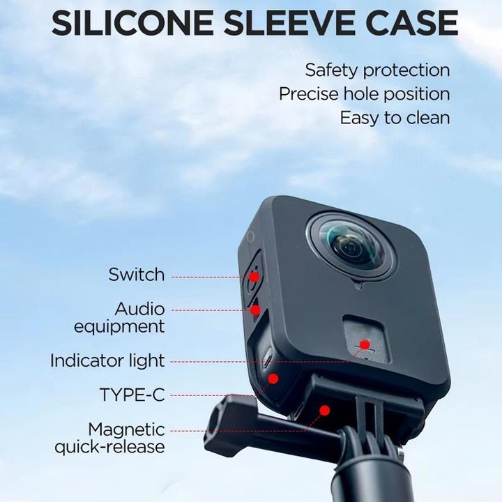 For DJI Osmo 360 CYNOVA Silicone Case Anti-Scratch Shockproof Full Body Protective Cover(Black)