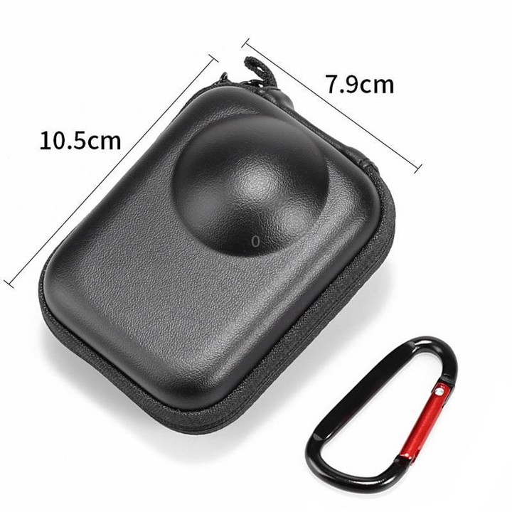 For DJI Osmo 360 Carrying Case EVA Hard Shell Protective Bag with Carabiner Clip(Black)