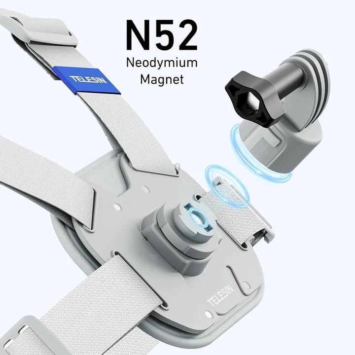 TELESIN S2-CGP-01GY Universal Action Camera Chest Belt Bracket Quick Release Chest Strap Mount(Gray)