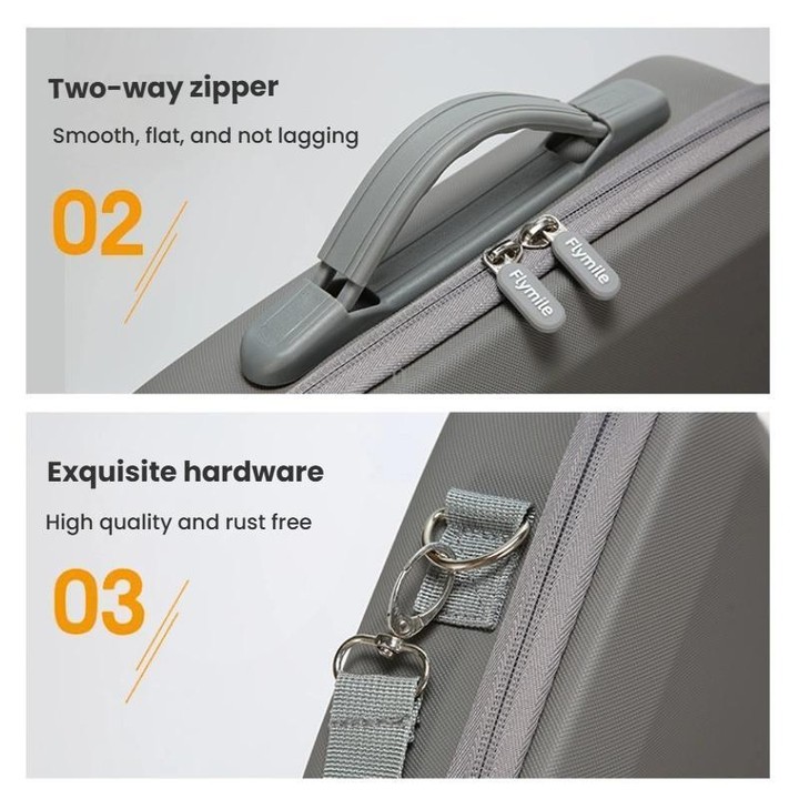 For DJI Osmo 360 Adventure Combo Flymile PU Leather Shoulder Bag Waterproof Crossbody Sling Bag(Gray)