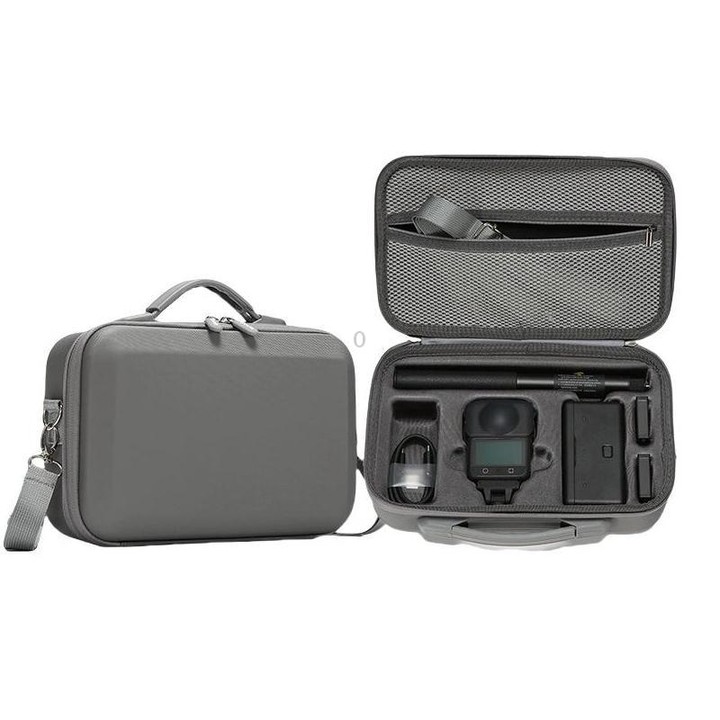 For DJI Osmo 360 Adventure Combo Flymile PU Leather Shoulder Bag Waterproof Crossbody Sling Bag(Gray)