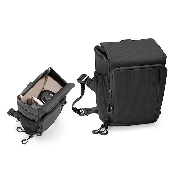 Cwatcun D198 Small Expandable Single Shoulder Camera Bag Waterproof Multi-Function Camera Bag(Black)