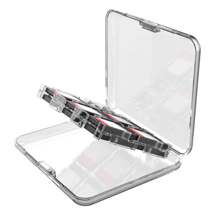 ipega Crystal Game Card Case For Nintendo Switch 2/Switch with 12 Game Card Slots Secure Locking Design
