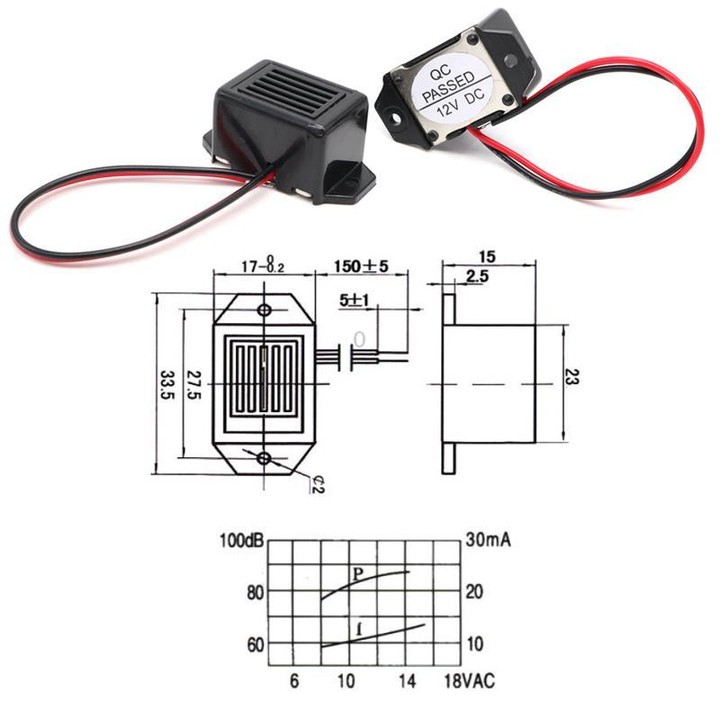 5pcs Active Mechanical Piezoelectric Rat Insect Repellent Buzzer, Specification: 12V