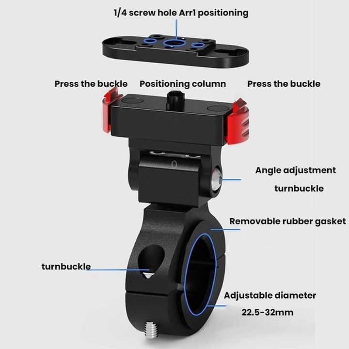 Action Camera Magnetic Quick Release Bike Mount, For GoPro HERO13 Black /12 Black /11 Black/10 Black/9 Black/8 Black, Spec: 360