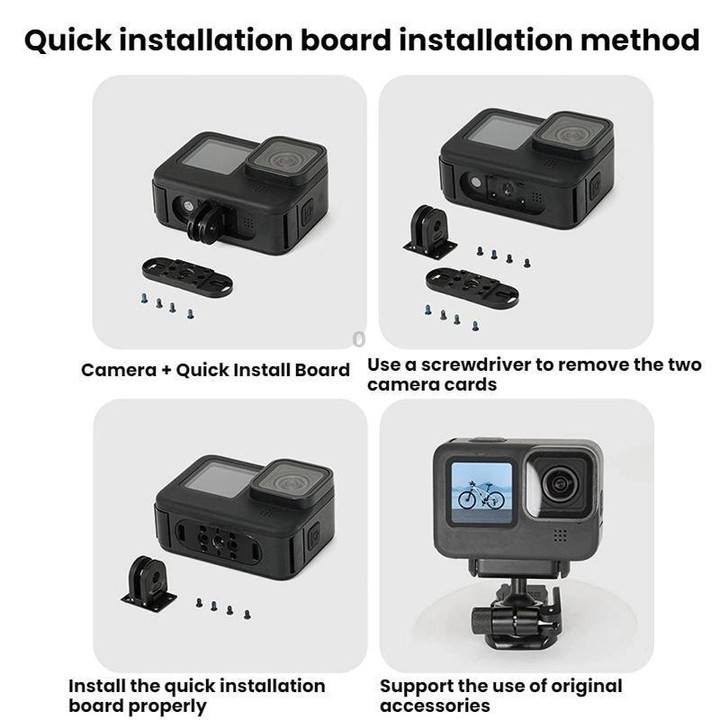 Action Camera Magnetic Quick Release Bike Mount, For GoPro HERO13 Black /12 Black /11 Black/10 Black/9 Black/8 Black, Spec: 180