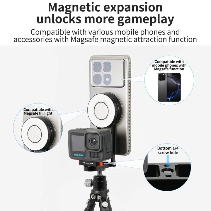 For Go Pro HERO13 Black Multifunctional Magnetic Quick Release Base Bracket Expansion