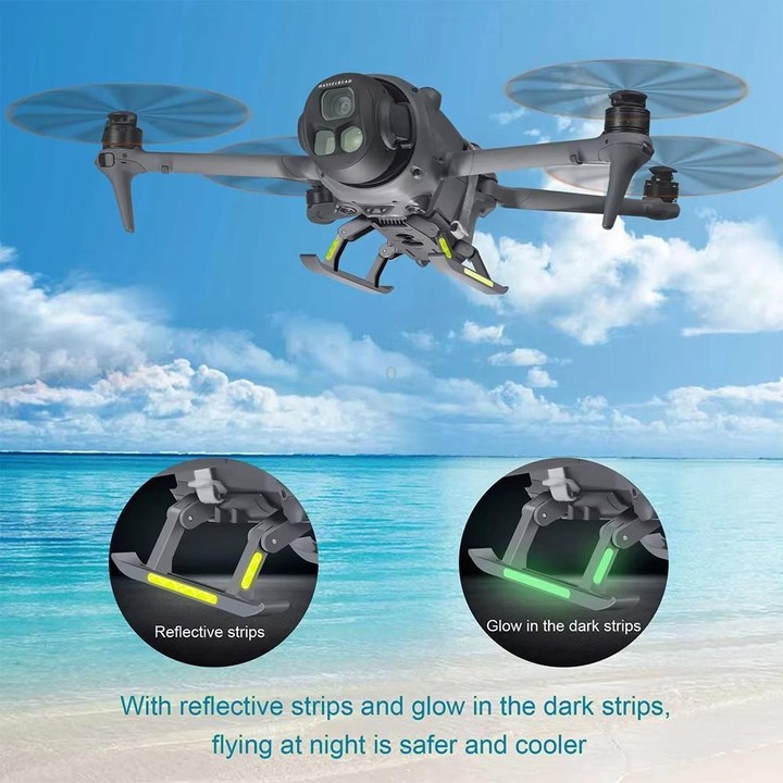 For DJI Mavic 4 Pro Drone YX Foldable Heightening Landing Gear with Reflective Strips(Gray)