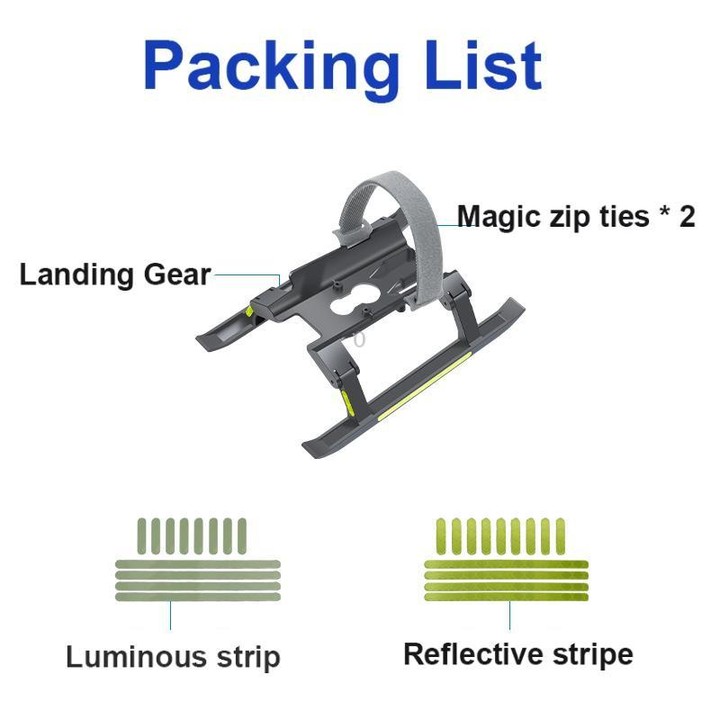 For DJI Mavic 4 Pro Drone YX Foldable Heightening Landing Gear with Reflective Strips(Gray)