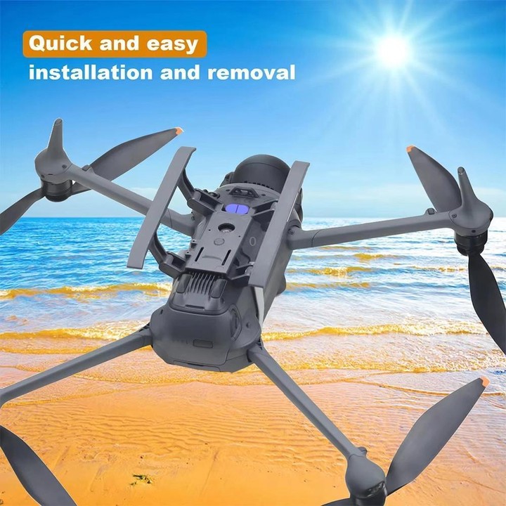 For DJI Mavic 4 Pro Drone YX Foldable Heightening Landing Gear with Reflective Strips(Gray)
