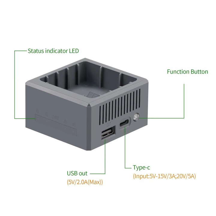 For DJI Mavic 4 Pro Drone YX Fast Charger Charging Station Battery Health Management(Gray)