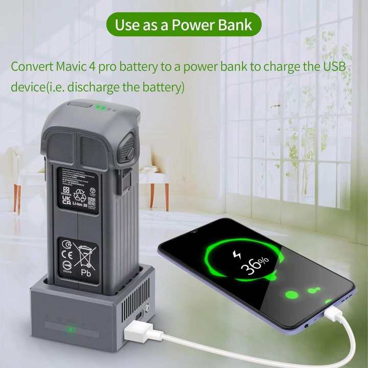 For DJI Mavic 4 Pro Drone YX Fast Charger Charging Station Battery Health Management(Gray)