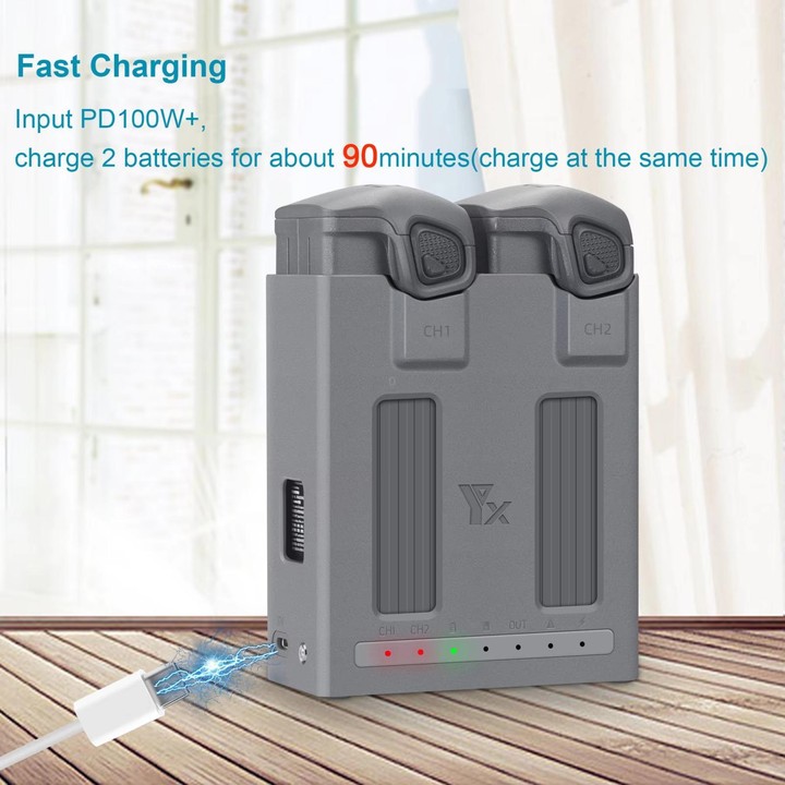 For DJI Mavic 4 Pro YX Dual-Channel Charger Battery Manager Simultaneous Charging Station