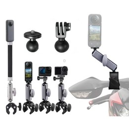 For GoPro / DJI / Insta 360 Action Cameras Cycling Bracket Bike Motorcycle Handlebar Mount, Spec: With 15cm Extension Rod