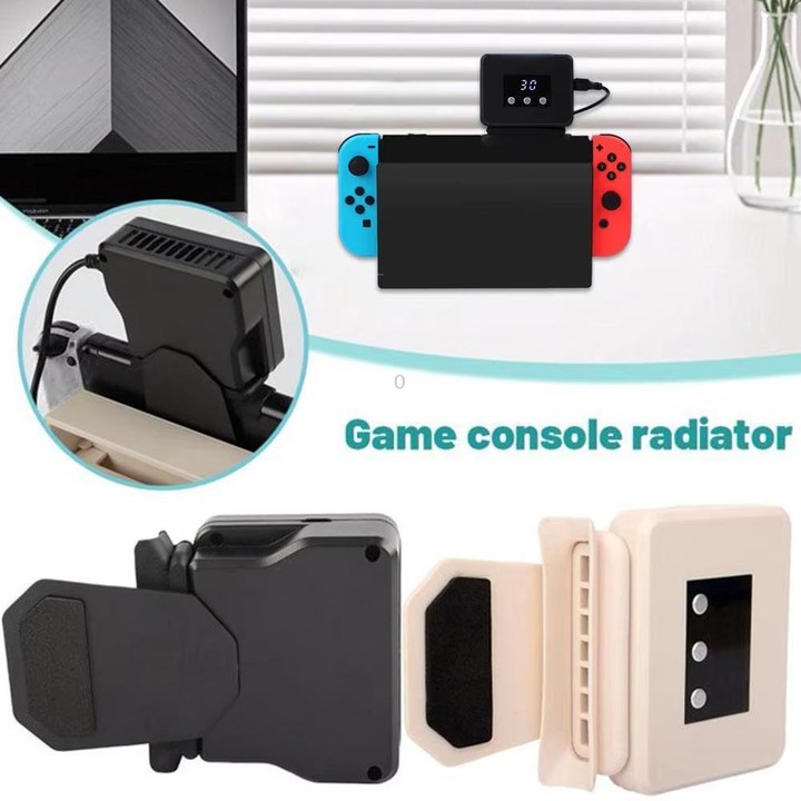 For Nintendo Switch 2 / Switch Console Exhaust Radiator With Temperature Display data(White)