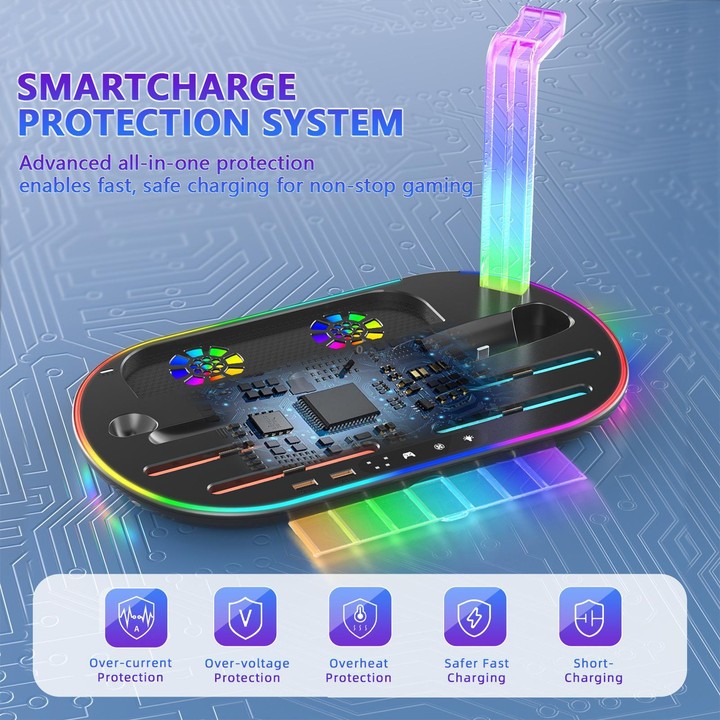 For Nintendo Switch 2 JYS NS2322 With RGB Light Charging Base Cooling Charging Storage Integrated Base(White)