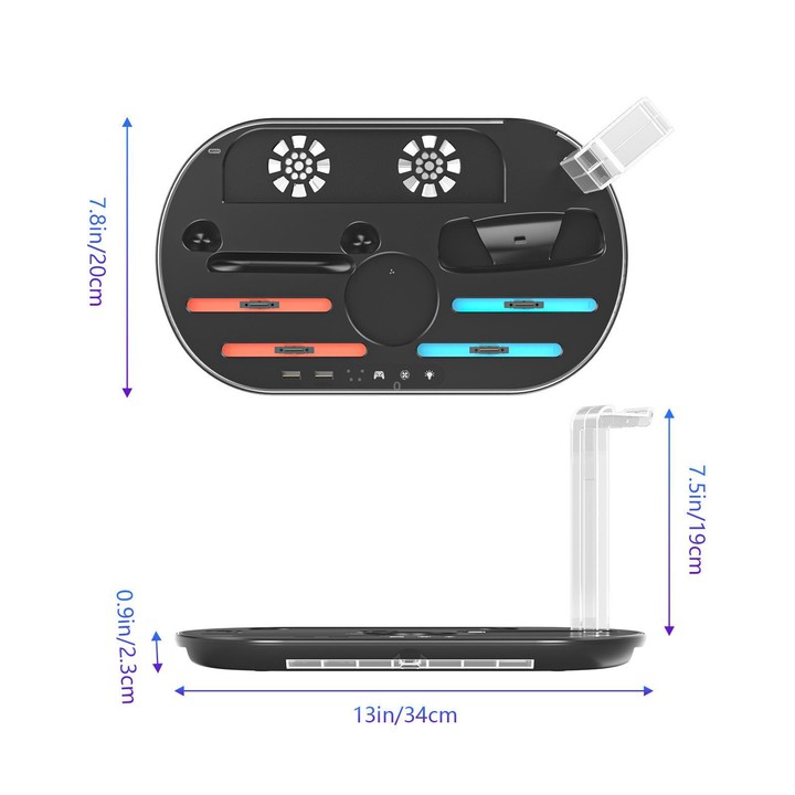 For Nintendo Switch 2 JYS NS2322 With RGB Light Charging Base Cooling Charging Storage Integrated Base(White)