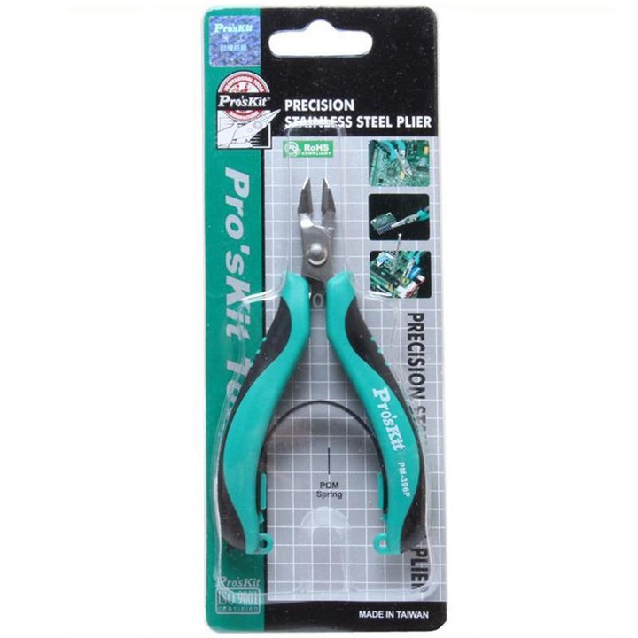 ProsKit PM-396 Stainless Steel Diagonal Pliers Precision Electronic Side Cutting Pliers(Green)