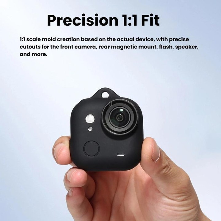For Insta360 GO Ultra Silicone Case & Lens Cap Set with Lanyard Anti-Scratch Camera Body Protector(Black)
