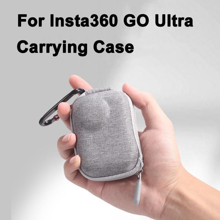 For Insta360 GO Ultra Carrying Case Shockproof EVA Portable Travel Storage Bag With Carabiner Clip(Gray)