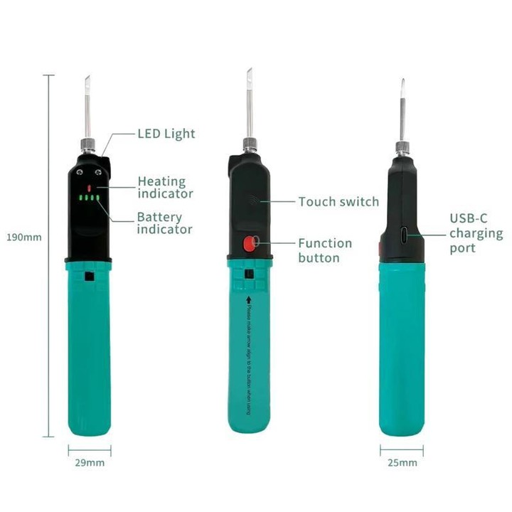 ProsKit SI-B165 12W Wireless Touch Controlled Soldering Iron USB Rechargeable Constant Temperature Outdoor Repair Soldering Pen