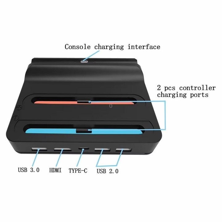 For Nintendo Switch 2 Console Controller KJH Charging Dock Station With 1080P 60Hz HDMI Output(Black)