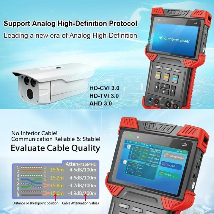 DT-T73 4 inch Engineering Tester Video Surveillance Tester US Plug