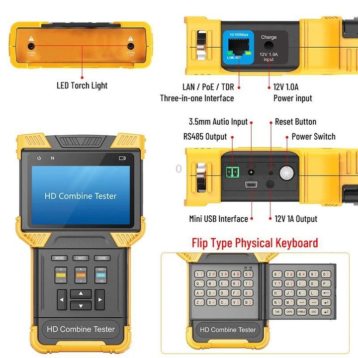 DT-T71 Network Engineering Tester Coaxial AHD/CVI/TVI Video Surveillance Tester US Plug