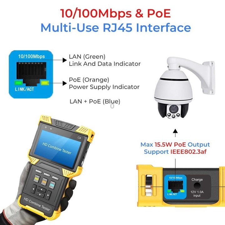 DT-T71 Network Engineering Tester Coaxial AHD/CVI/TVI Video Surveillance Tester AU Plug