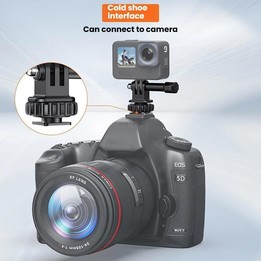 VRIG AC24 1/4 Cold Shoe Mount to Action Camera Adapter Cold Shoe Base F External Camera Tripod(Black)