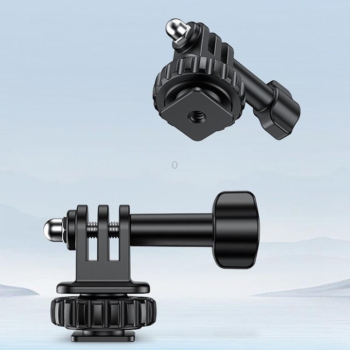 VRIG AC24 1/4 Cold Shoe Mount to Action Camera Adapter Cold Shoe Base F External Camera Tripod(Black)