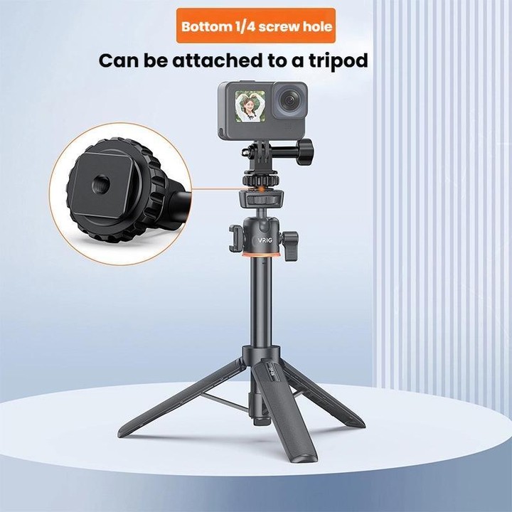 VRIG AC24 1/4 Cold Shoe Mount to Action Camera Adapter Cold Shoe Base F External Camera Tripod(Black)